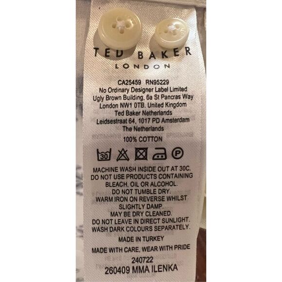 Ted Baker London Ilenka Floral Geo Print Cotton Button-Up Shirt NWOT Size 4/Larg - Picture 11 of 11